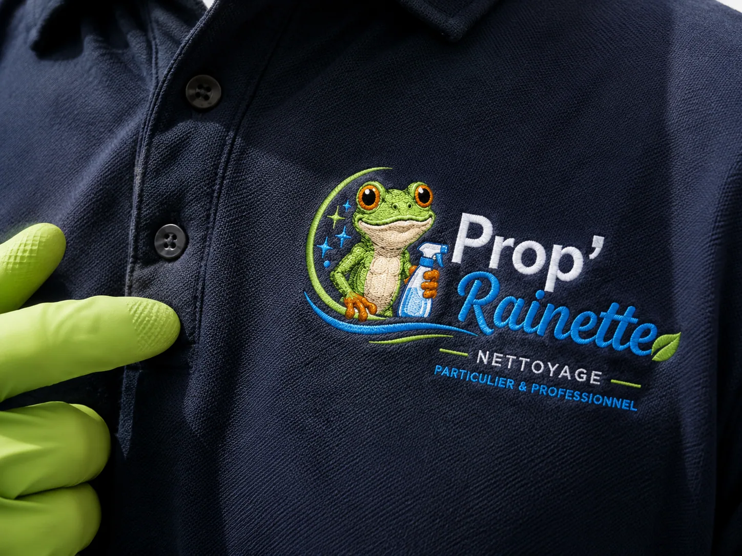 Intervenant en polo floqué de l'entreprise.
